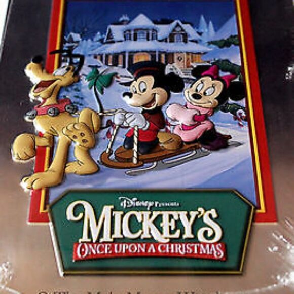 Disney Once Upon A Christmas DVD Tin & Large 18" Velvet Mickey Plush Gift Set - Picture 10 of 13